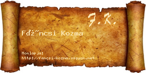 Fáncsi Kozma névjegykártya
